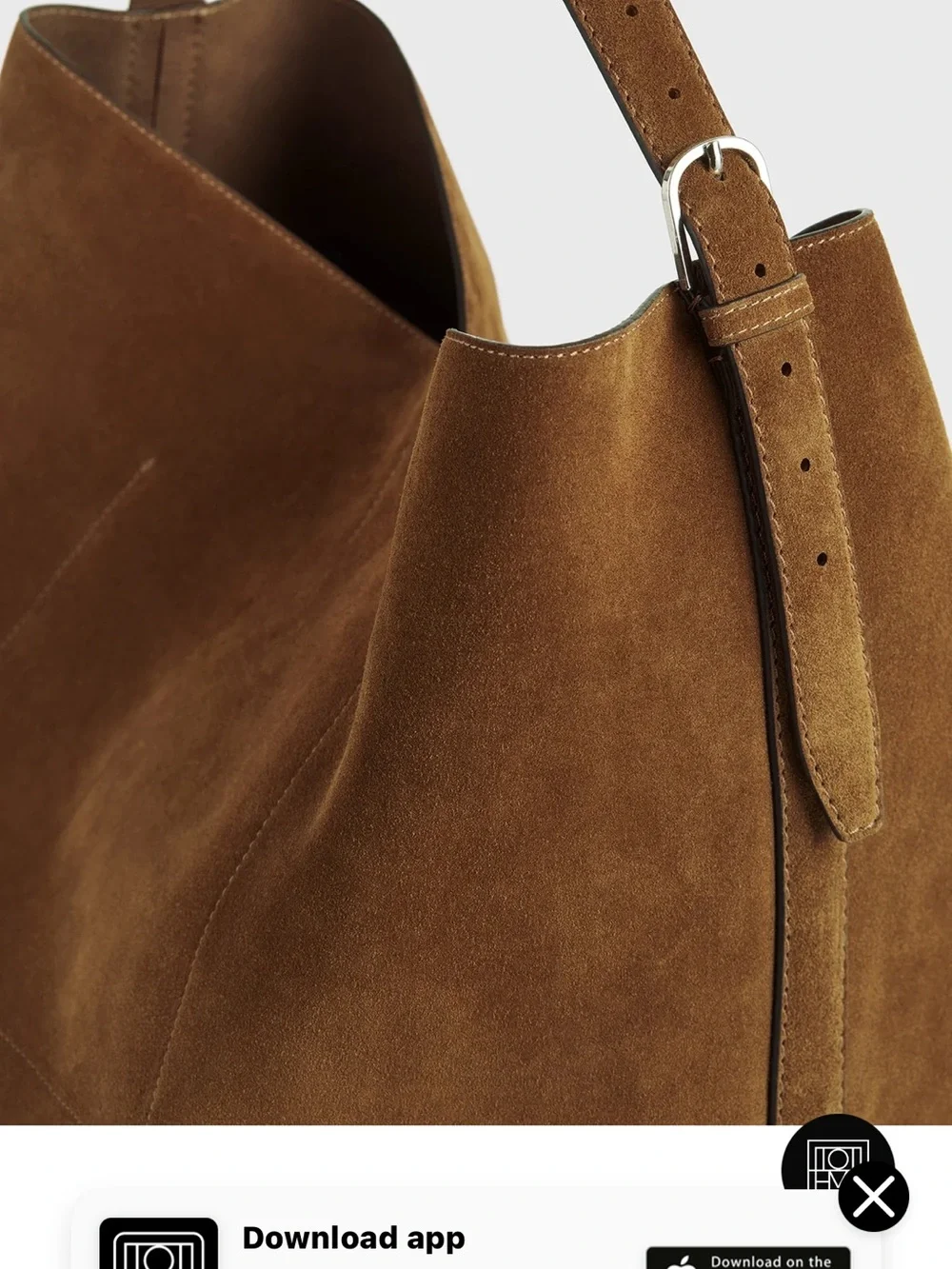BEAUTIFUL NWOT Toteme Suede Hobo Bag in Cognac.  NEVER WORN.